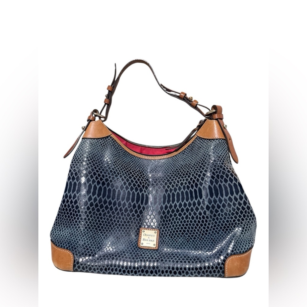 Dooney & Bourke Navy and Tan Hobo Bag